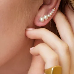 byBiehl® Danmark Perleøreringe|Guldøreringe<Aura Earclimbers Large