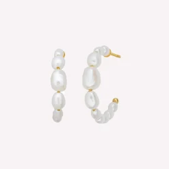 byBiehl® Danmark Perleøreringe|Guldøreringe<Aura Pearl Hoop