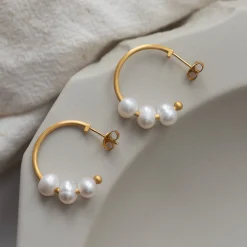 byBiehl® Danmark Perleøreringe|Guldøreringe<Emily Hoops Small
