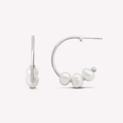 byBiehl® Danmark Perleøreringe|Sølvøreringe<Emily Hoops Small