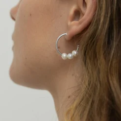byBiehl® Danmark Perleøreringe|Sølvøreringe<Emily Hoops Small