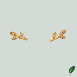 byBiehl® Danmark Diamantøreringe|Guldøreringe<Fine Jungle Ivy Sparkle Leaf Ørestikker