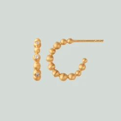 byBiehl® Danmark Diamantøreringe|Guldøreringe<Fine Pebbles Hoops Small