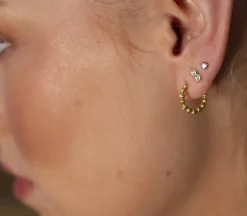 byBiehl® Danmark Diamantøreringe|Guldøreringe<Fine Pebbles Hoops Small