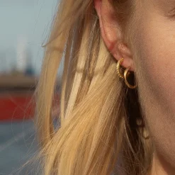 byBiehl® Danmark Guldøreringe|Hoops<Fine Twisted Hoops Small