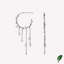 byBiehl® Danmark Perleøreringe|Sølvøreringe<Jungle Ivy Hoops Pearl