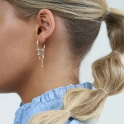 byBiehl® Danmark Perleøreringe|Sølvøreringe<Jungle Ivy Hoops Pearl