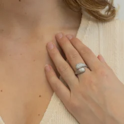byBiehl® Danmark Sølvringe<Ocean Flow Duo Sparkle ring