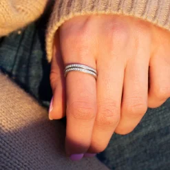 byBiehl® Danmark Sølvringe<Ocean Flow Sparkle Band