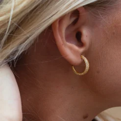 byBiehl® Danmark Guldøreringe|Hoops<Ocean Flow Sparkle Hoops Medium