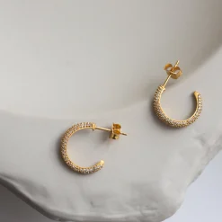 byBiehl® Danmark Guldøreringe|Hoops<Ocean Flow Sparkle Hoops Medium