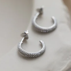 byBiehl® Danmark Sølvøreringe|Hoops<Ocean Flow Sparkle Hoops Medium