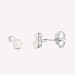 byBiehl® Danmark Perleøreringe|Sølvøreringe<Pearl Double ørestikker