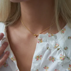 byBiehl® Danmark Guldhalskæder<Pebbles halskæde pink