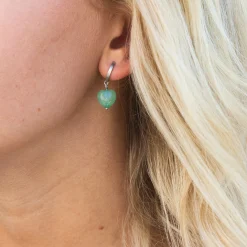 byBiehl® Danmark Sølvøreringe<Soft Heart Hoop Green