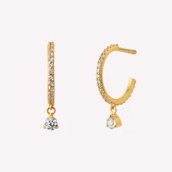 byBiehl® Danmark Guldøreringe<Sparkle Hoops Mini Dangling Stones