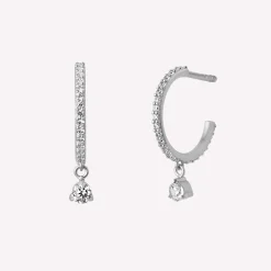 byBiehl® Danmark Sølvøreringe<Sparkle Hoops Mini Dangling Stones