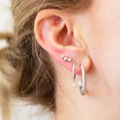 byBiehl® Danmark Sølvøreringe<Sparkle Hoops Mini Dangling Stones
