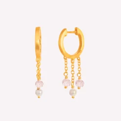 byBiehl® Danmark Perleøreringe|Guldøreringe<Tienne Hoop pink