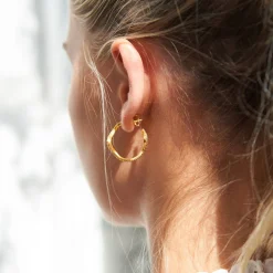 byBiehl® Danmark Guldøreringe|Hoops<Wave Hoops Sparkle