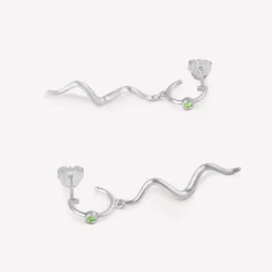 byBiehl® Danmark Sølvøreringe<Wave Mini Hoop grøn