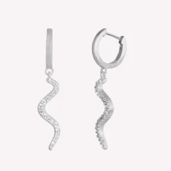byBiehl® Danmark Sølvøreringe<Wave Sparkle Hoop Mini