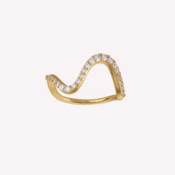 byBiehl® Danmark Guldringe<Wave Sparkle Large ring