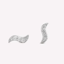 byBiehl® Danmark Sølvøreringe|Ørestikker<Wave Studs Sparkle