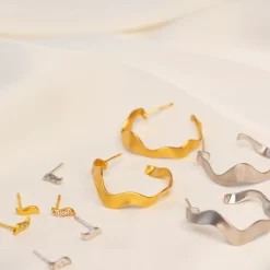 byBiehl® Danmark Sølvøreringe|Ørestikker<Wave Studs Sparkle